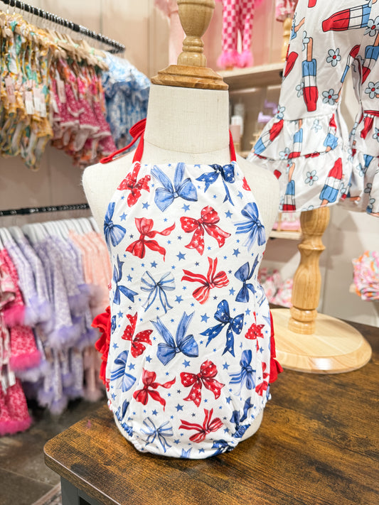 Baby Girl 4th of July Ruffled Bubble Romper