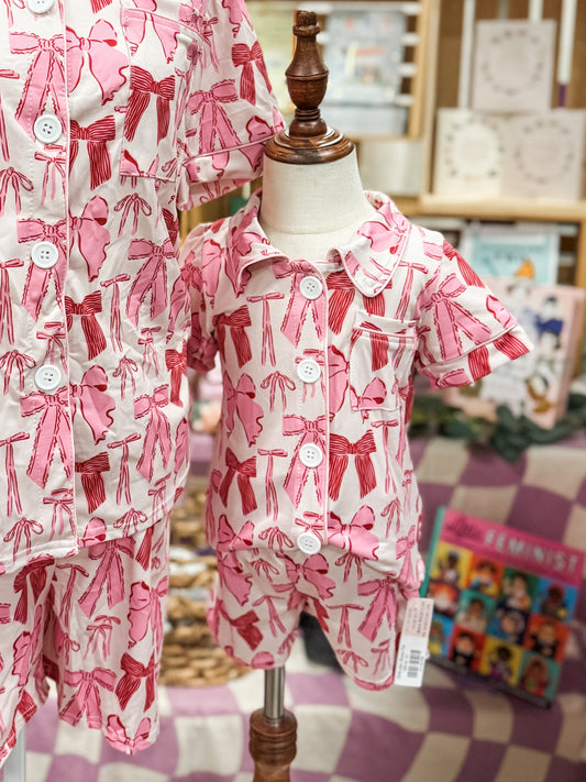 Girls 2pc Bows Pjs