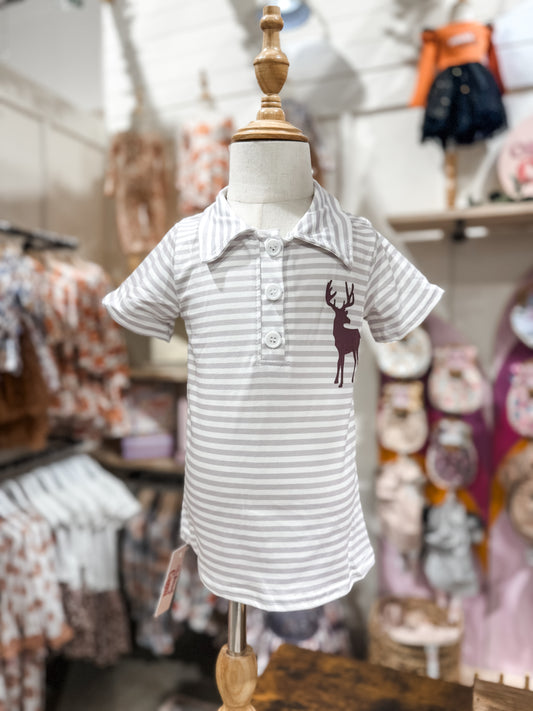 Deer Striped Boys Shirt