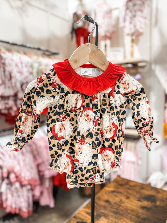 Santa Leopard Christmas Onesie