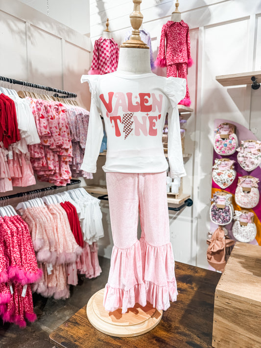 Valentine Pink Double Bell Bottom Set