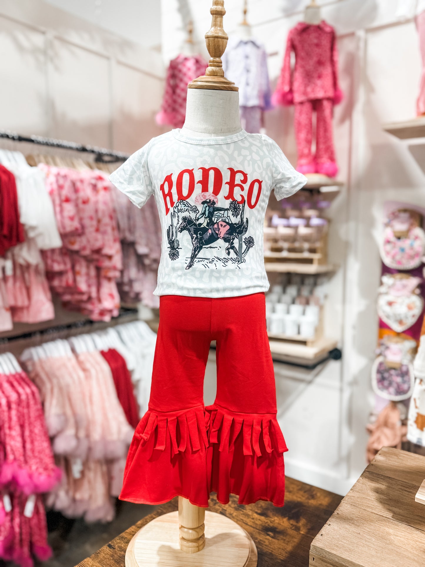 Red Rodeo Bell Bottom Fringe Set