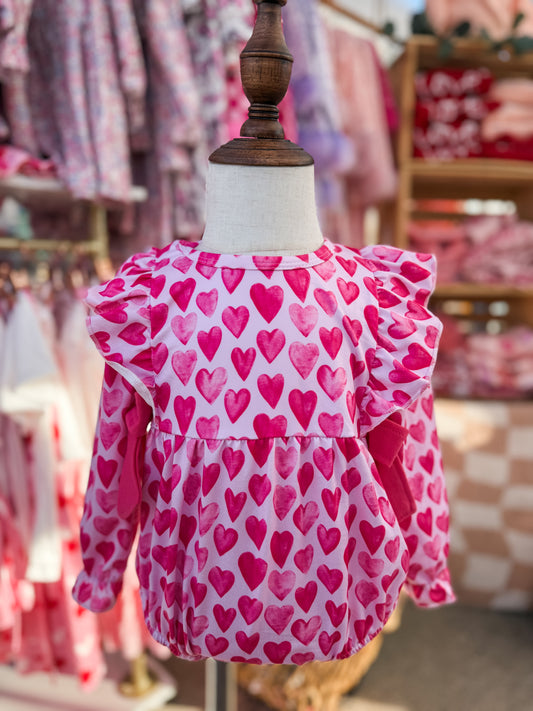 Baby Girls Hearts Onesie
