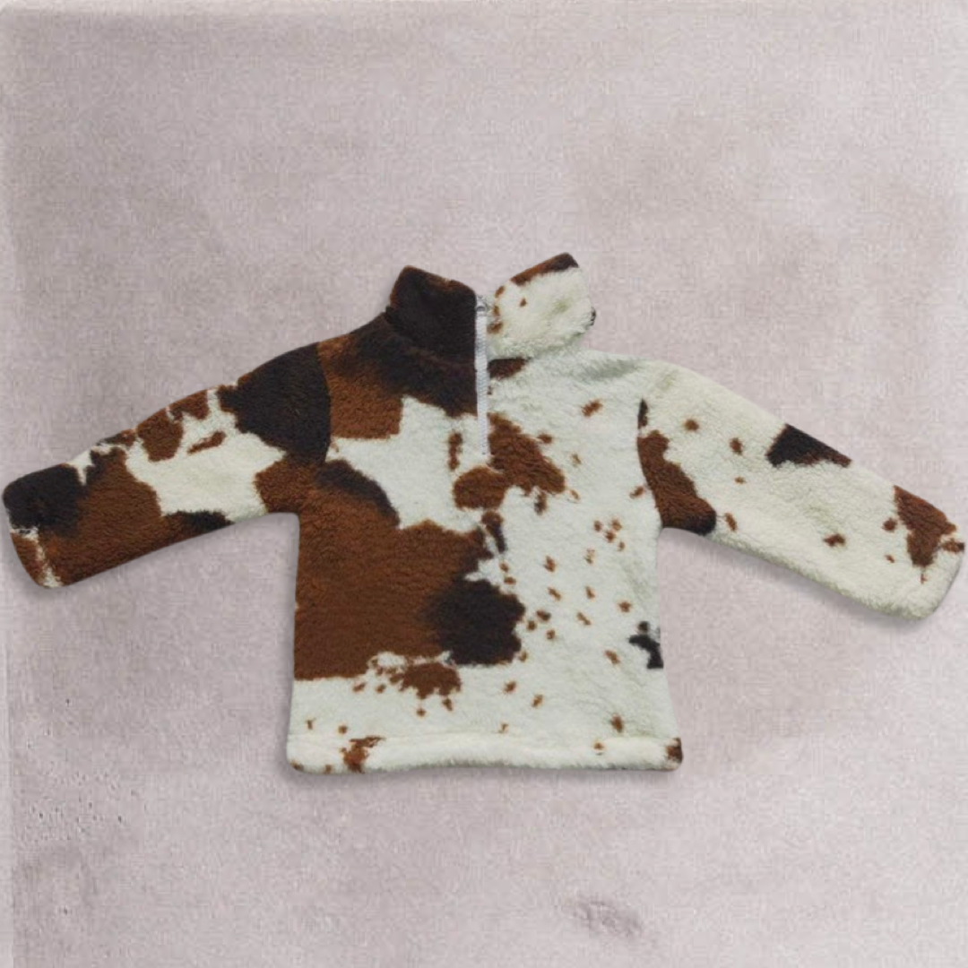 Western Cow Print Thick Pullover Sweater