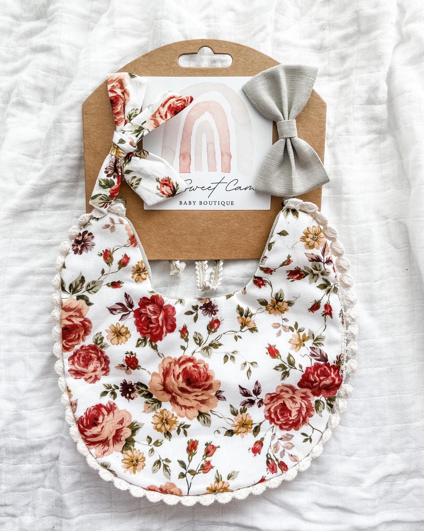 Floral Print Bibs