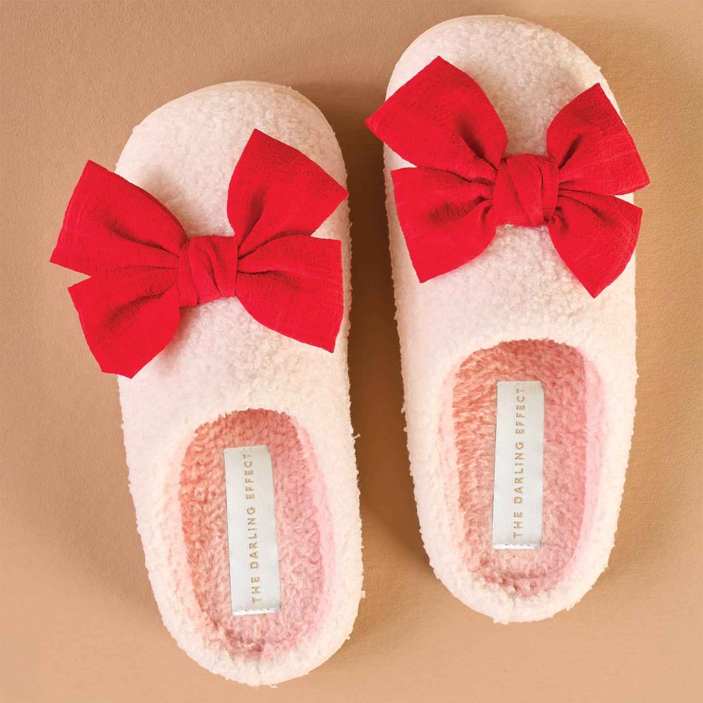 Fuzzy Slippers-Betty Bow Red: S/M