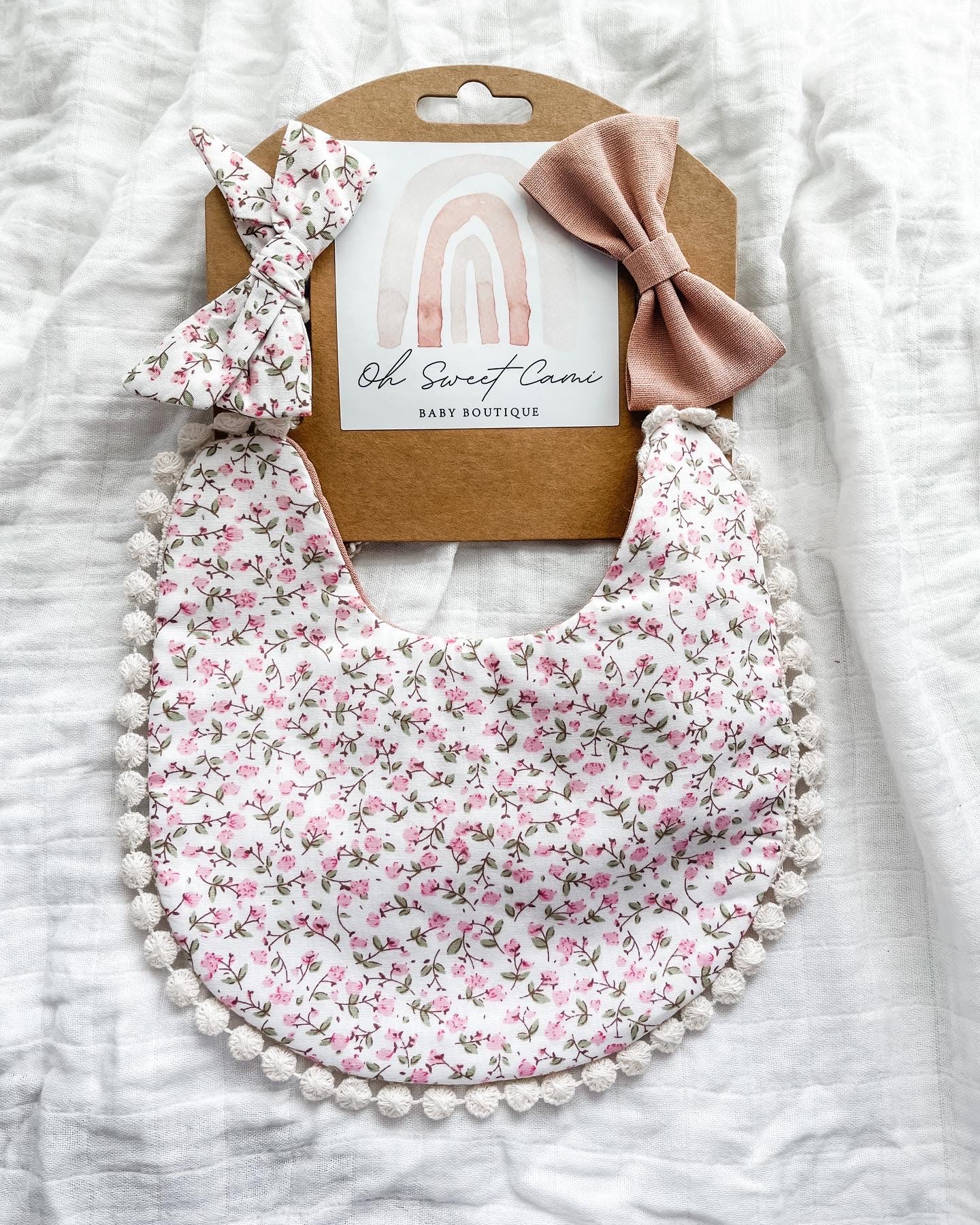 Floral Print Bibs