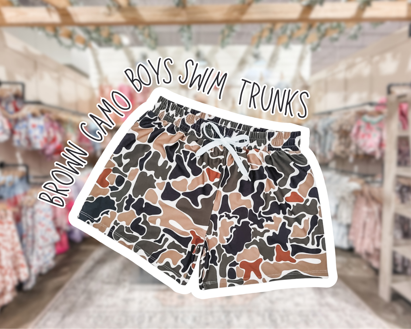 Boys Swim Trunks Camo