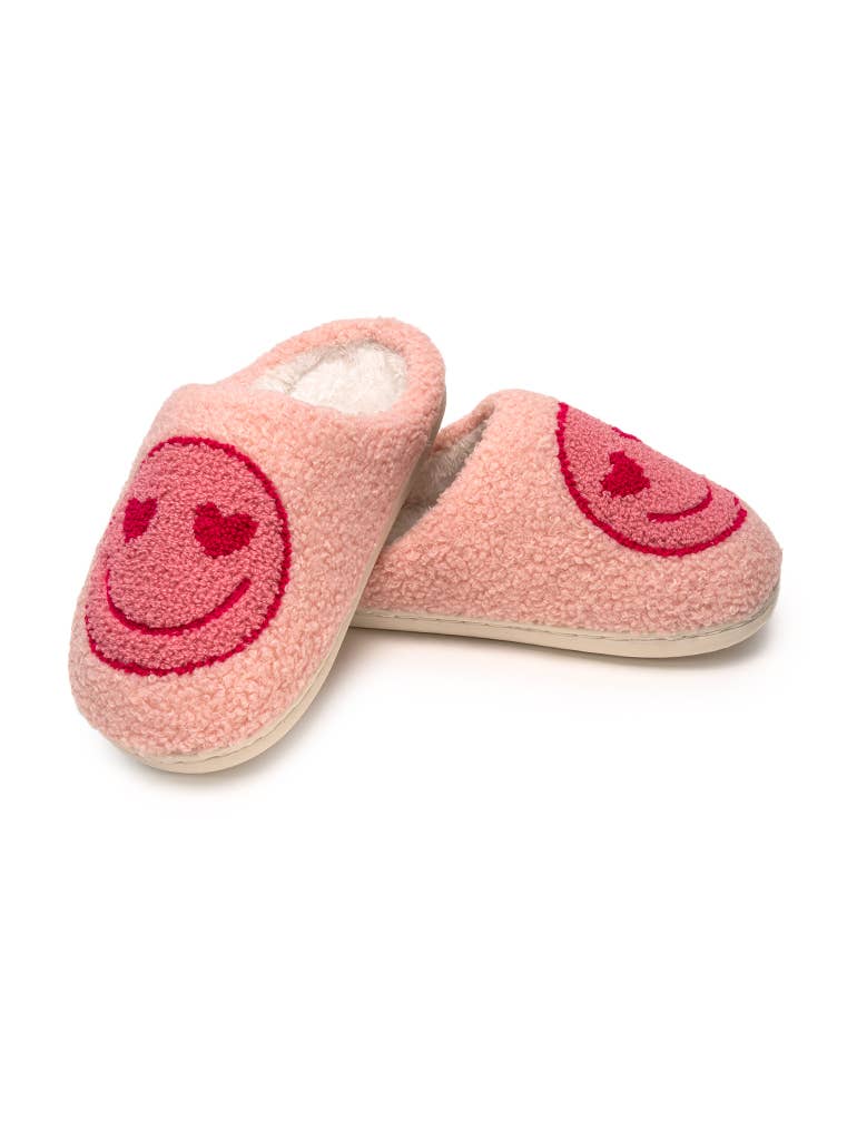 Indoor / Outdoor Slippers - Kids - Heart Eyes - Pink: BIG KIDS 1-3