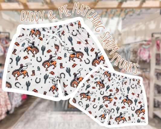 Dads Yeehaw Rodeo Swim Trunks (Adult Trunks Only)