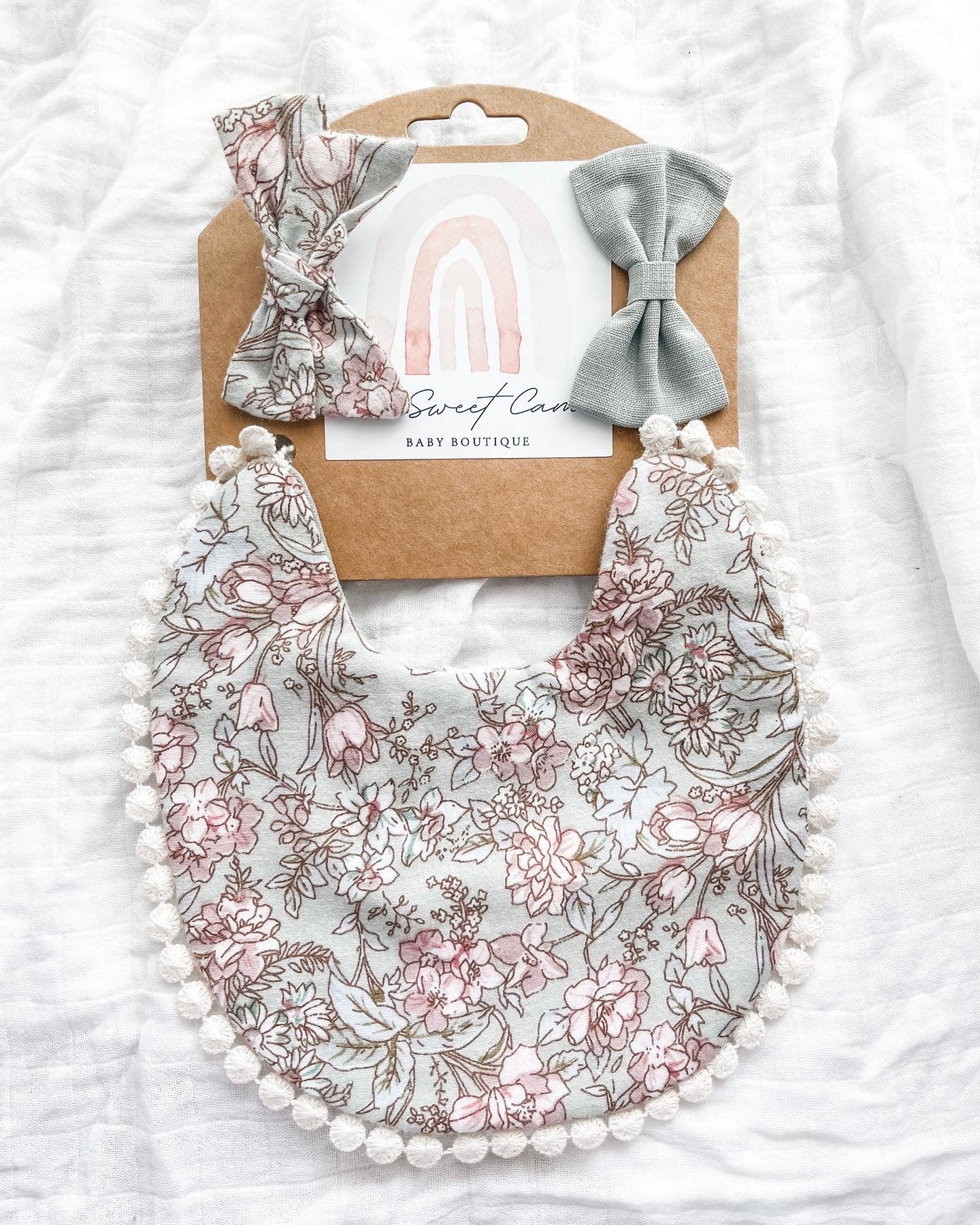 Floral Print Bibs