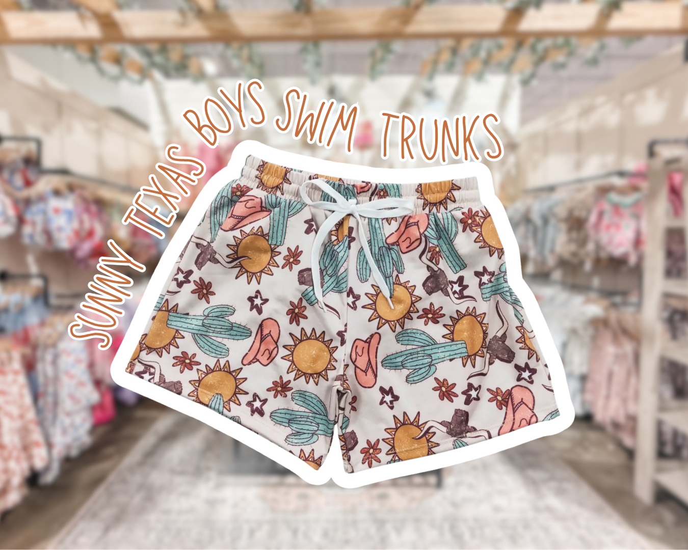Boys Swim Trunks Sunny Texas