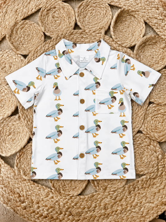 Ducks Button Up Boys Shirt