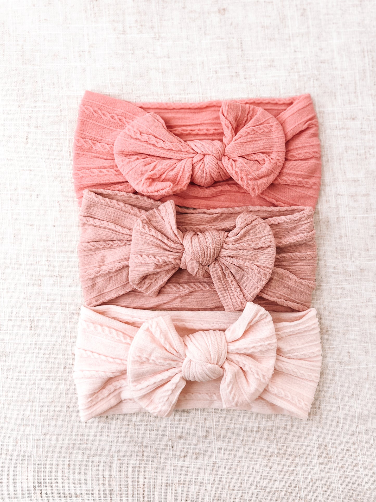 Set of 3 Earth Tones Baby Girl Bows