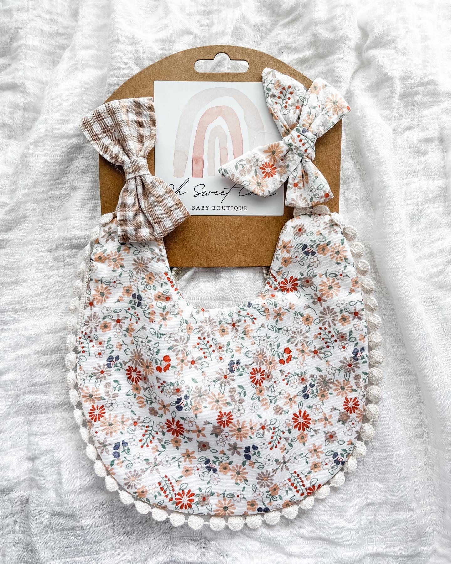 Floral Print Bibs