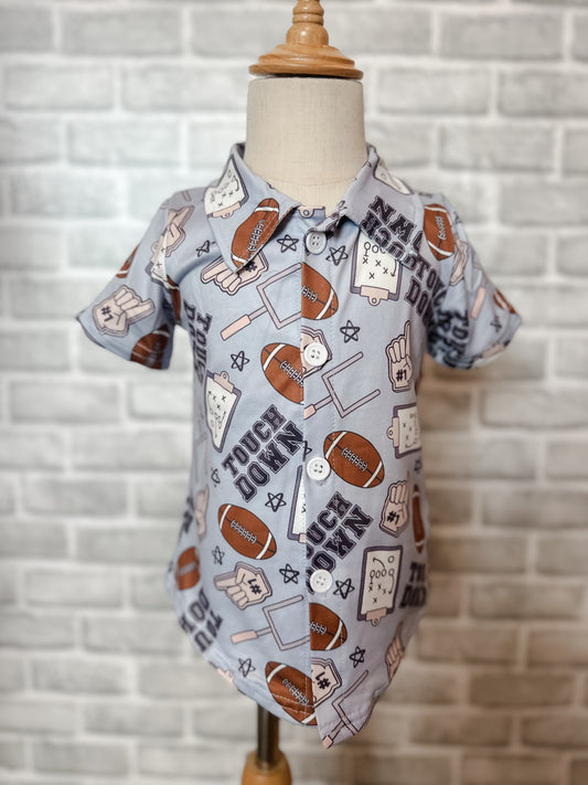 Boys Football Button Up Shirt