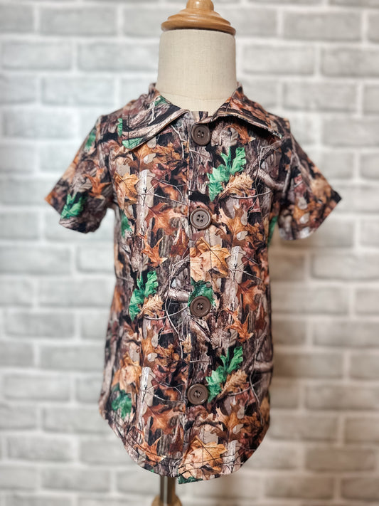 Boys Camo Button Up Shirt