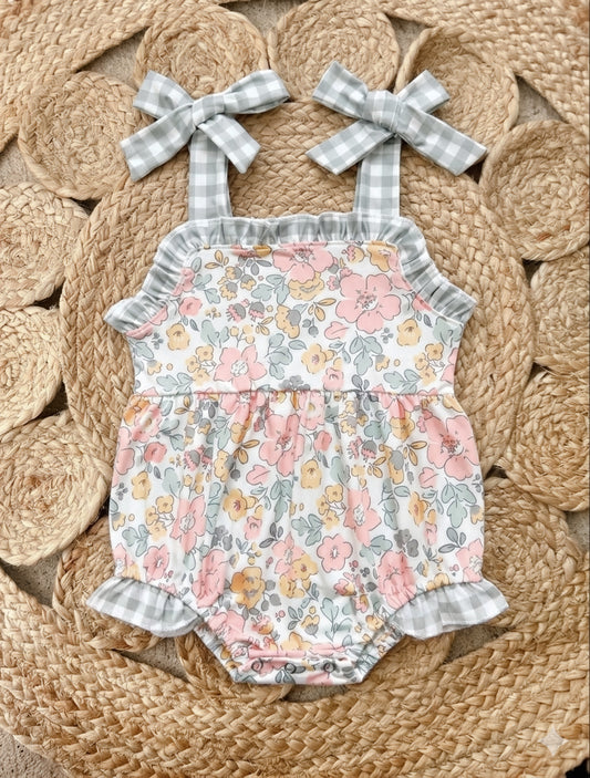 Baby Girl Floral Bubble Onesie