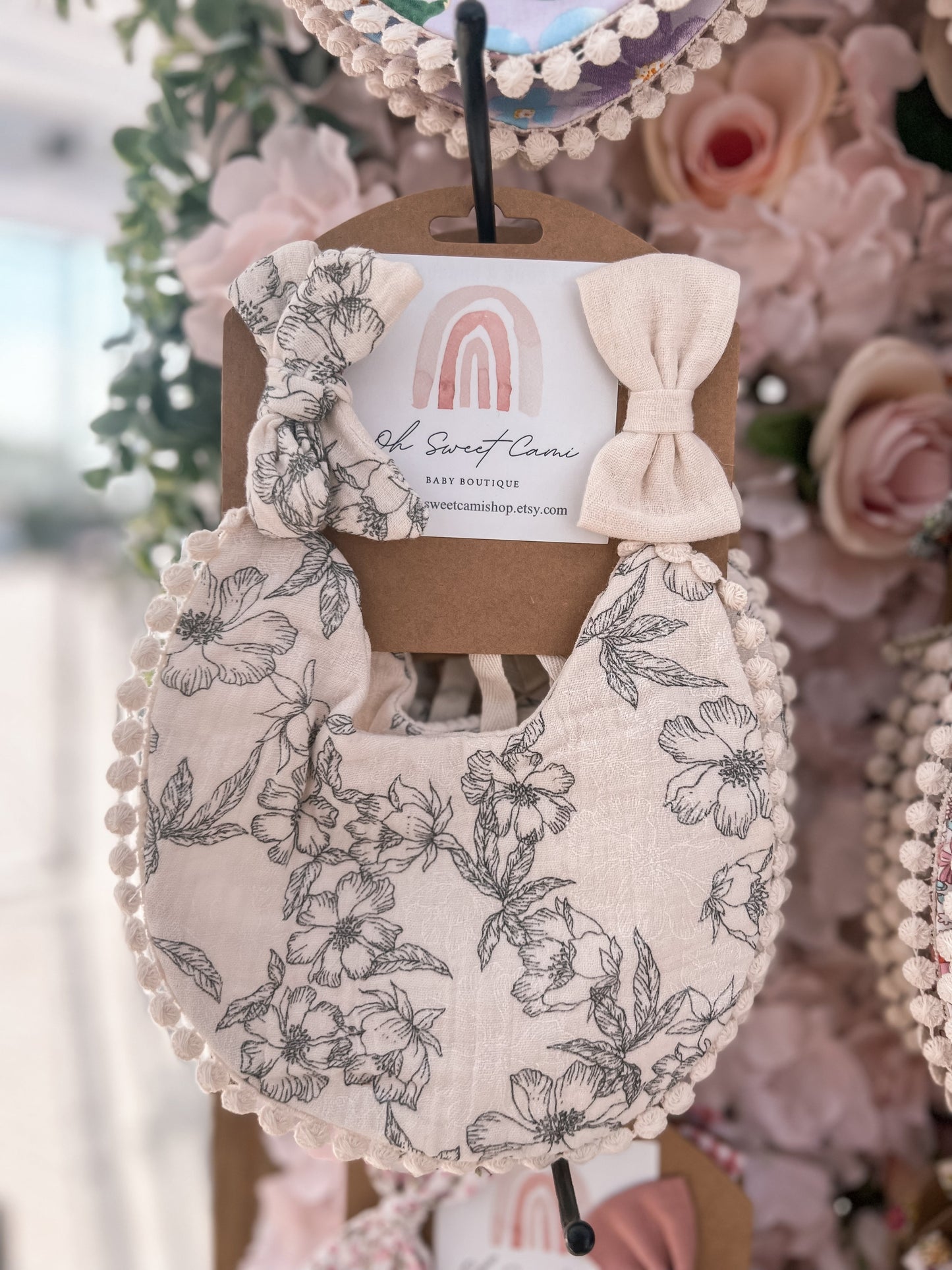 Floral Print Bibs