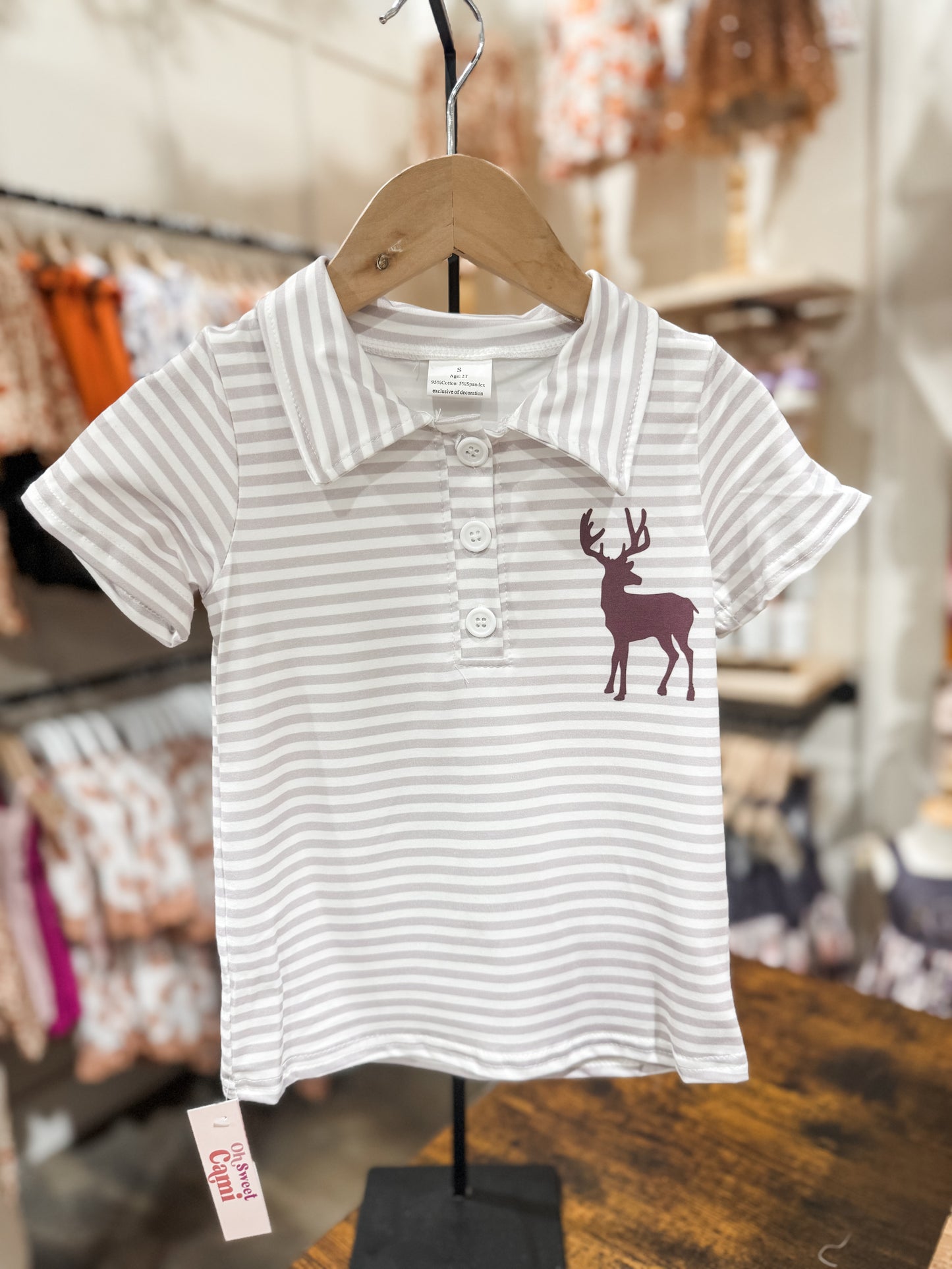 Deer Striped Boys Shirt