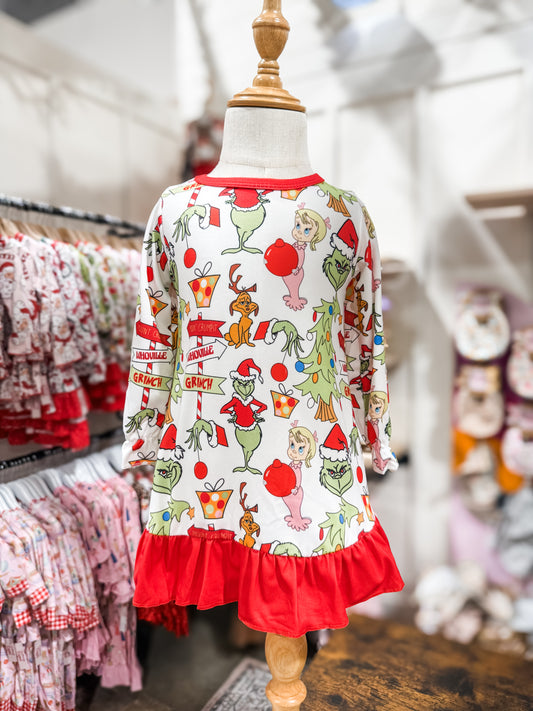 Girls Grinch Christmas Gown