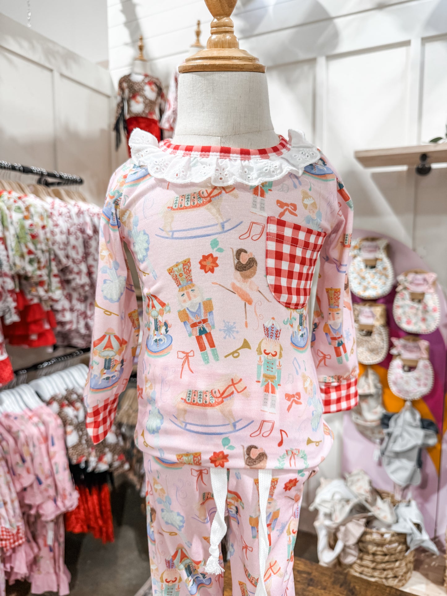 Girls Christmas Nutcracker Pink 2pc Pajamas