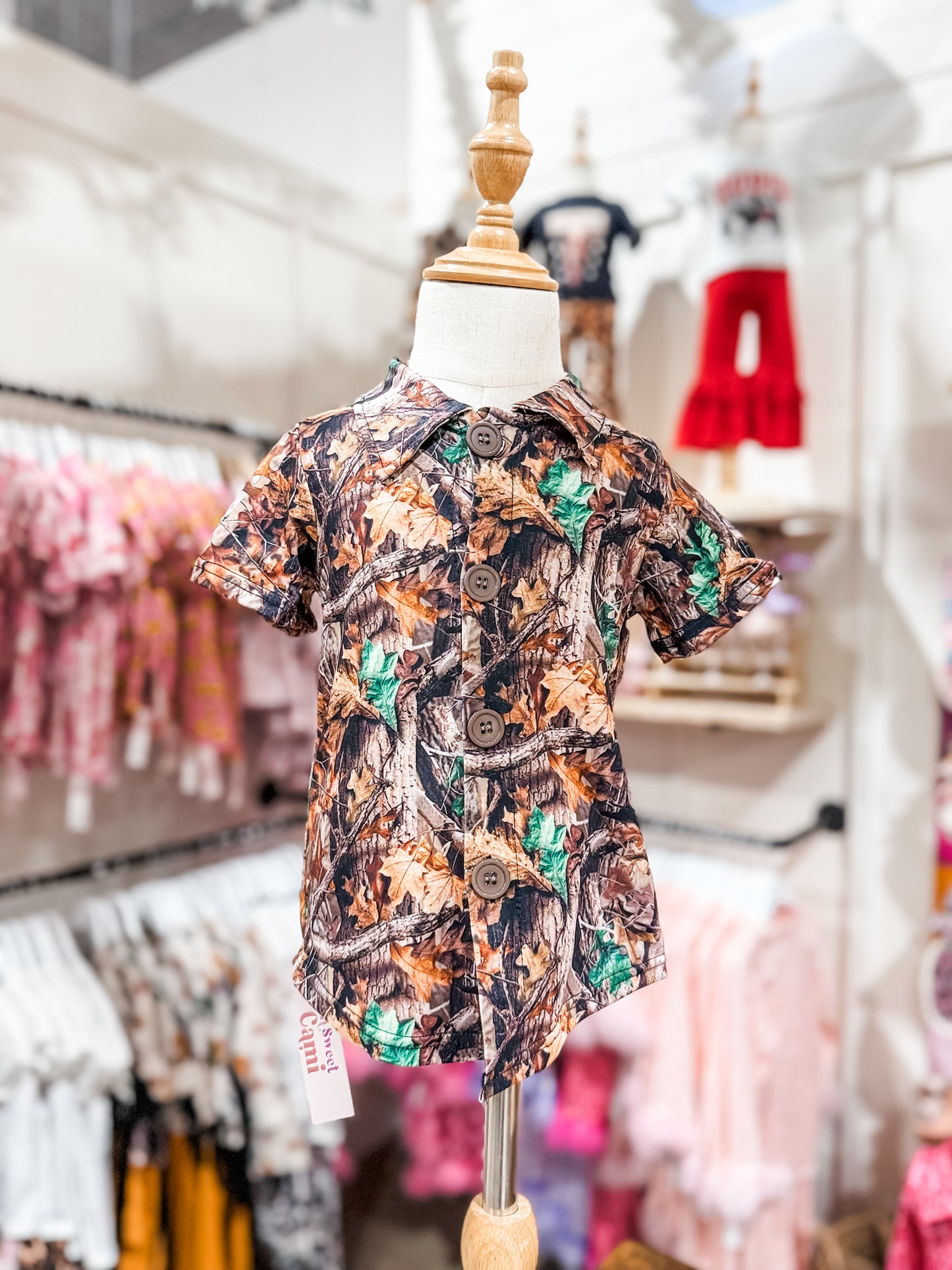 Boys Camo Button Up Shirt