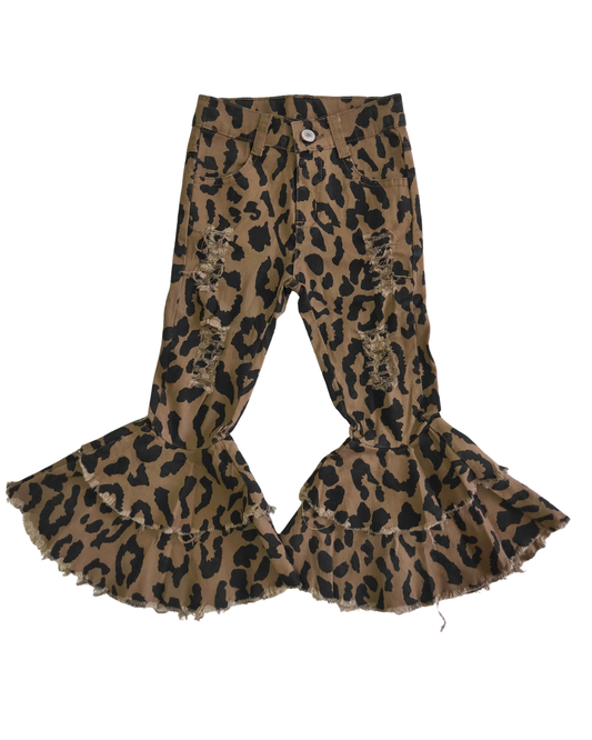 Leopard Print Rodeo Bell Bottoms