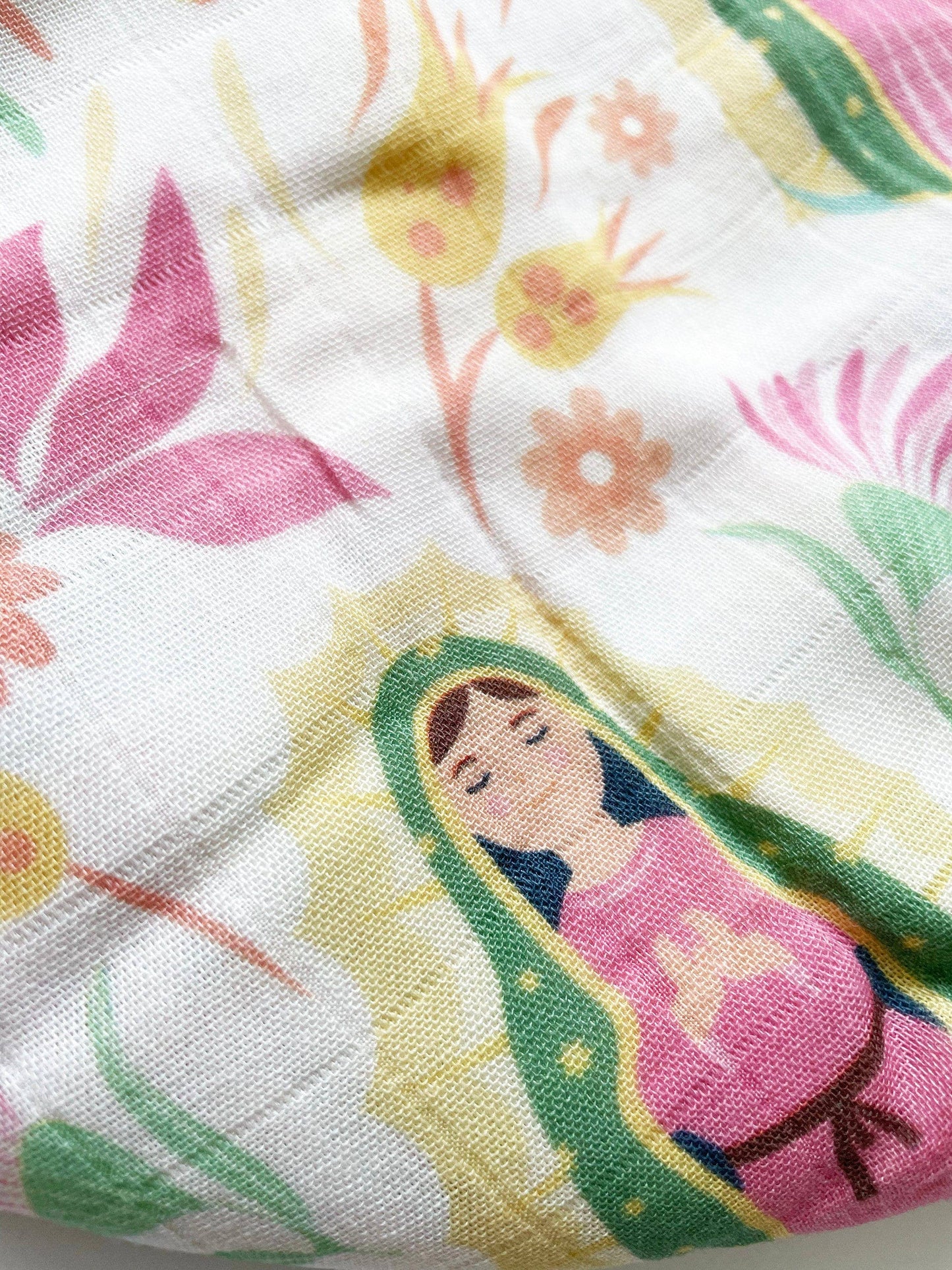 Our Lady of Guadalupe Muslin Deluxe Swaddle | Catholic gift