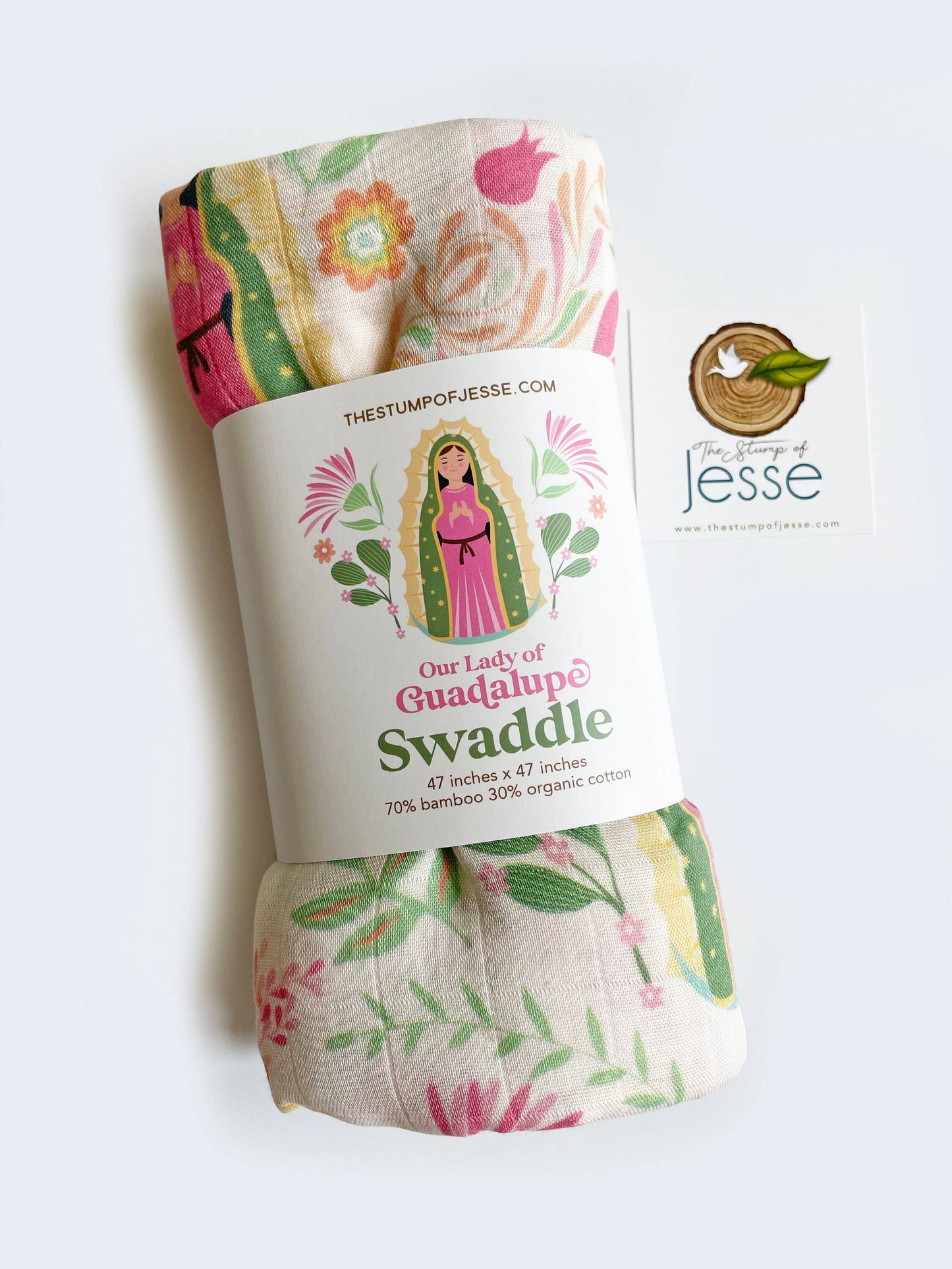Our Lady of Guadalupe Muslin Deluxe Swaddle | Catholic gift